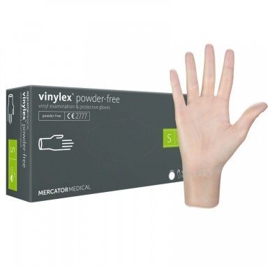 Mercator Medical Vinylex Powder-Free S – vinilinės pirštinės be pudros, 100 vnt. Mercator Medical Vinylex Powder-Free S – vinilinės pirštinės be pudros, 100 vnt.