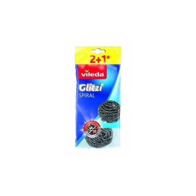 GLITZI SPIRAL Plieninė kempinė / šveitiklis 3 vnt Vileda 160561 GLITZI SPIRAL Plieninė kempinė / šveitiklis 3 vnt Vileda 160561