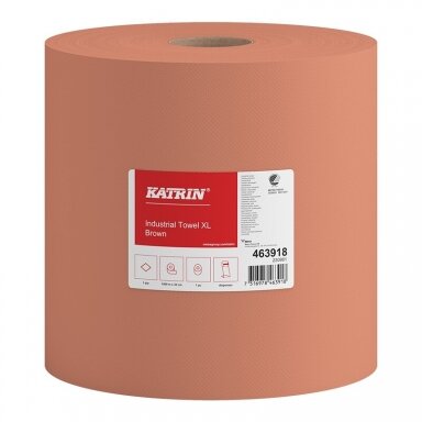 Katrin 463918 Rankšluostis pramonei, XL, 1 sluoksnis, 1 ritinys/pak., rudas, ritinio skersmuo 32cm, 1000m