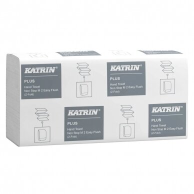 Katrin Plus Z-fold Non-Stop EasyFlush, servetėlės, 2 sluoksnių, 160 lap., Handy Pack, 61624