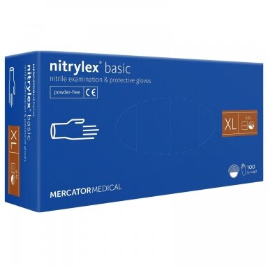 Nitrylex Basic Dark Blue XL A100 – nitrilinės pirštinės be pudros, 100 vnt. Nitrylex Basic Dark Blue XL A100 – nitrilinės pirštinės be pudros, 100 vnt.