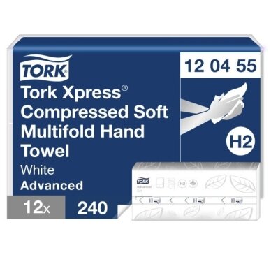 Popieriniai rankšluosčiai Tork Xpress Multifold H2, 2 sluoksnių, 240 lapelių, balti, 120455