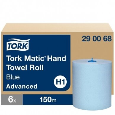 Popieriniai rankšluosčiai ritiniais Tork Advanced H1, mėlyni, 2 sluoksnių, 150 m, 290068 1 Popieriniai rankšluosčiai ritiniais Tork Advanced H1, mėlyni, 2 sluoksnių, 150 m, 290068 1