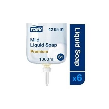 Skystas rankų muilas su kremu Tork Premium Mild S1, 1 l, 420501 Skystas rankų muilas su kremu Tork Premium Mild S1, 1 l, 420501