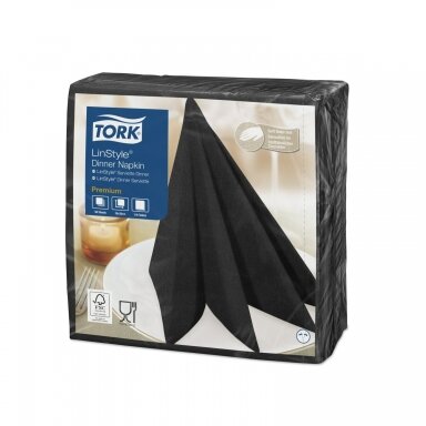 Tork LinStyle® Black Dinner Napkin 478726 – Juodos neaustinės vakarienės servetėlės, 39×39 cm, 50 vnt. Tork LinStyle® Black Dinner Napkin 478726 – Juodos neaustinės vakarienės servetėlės, 39×39 cm, 50 vnt.