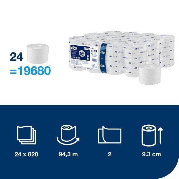 Tualetinis popierius Tork OptiServe be šerdies T7, 2 sl., 472630 1