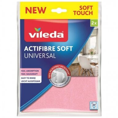 Vileda ACTIFIBRE Soft Universal Minkšta šluostė 2 vnt. Vileda ACTIFIBRE Soft Universal Minkšta šluostė 2 vnt.