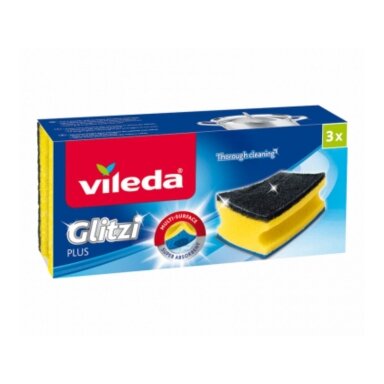 Vileda Glitzi Plus profiliuotas šveitiklis 3 vnt. 138203 Vileda Glitzi Plus profiliuotas šveitiklis 3 vnt. 138203
