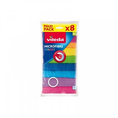 VILEDA MICROFIBRA COLORS mikropluošto šluostės 30x30 cm, 8 vnt. VILEDA MICROFIBRA COLORS mikropluošto šluostės 30x30 cm, 8 vnt.