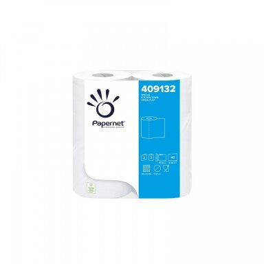 Virtuvės rankšluostis PAPERNET, 2 sl., 10.34m., balta sp., 2 vnt./pak. 409132